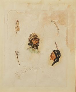 Attrib. Frederic Remington "The Song of Hiawatha" Sketches