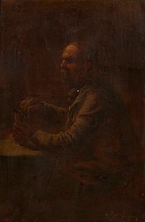 Antonin Gareis Portrait of a Man Oil on Board