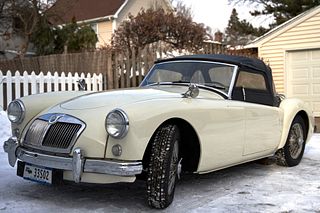 1958 White MG Convertible Off White Color w/ Red Interior