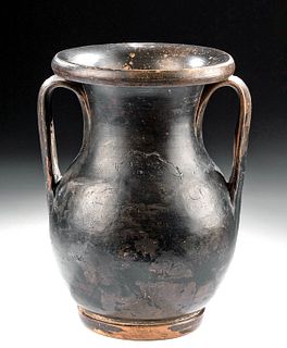 Greek Apulian Glazed Pottery Pelike, ex Bonhams