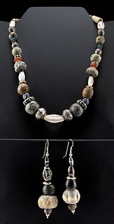 Phoenician, Roman, Islamic  Beaded Necklace & Earrings