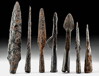 Lot of 7 Roman / Medieval European Iron Spear Tips