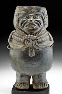 Inca Pottery Vessel of a Female with Spondylus Shell