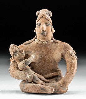 Colima Pottery Seated Woman & Child