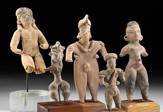 Lot of 5 Xochipala, Tlatilco, & Colima Pottery Figures