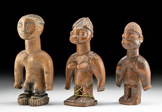 Lot of 3 Early 20th C. Togo Ewe Wood Figures