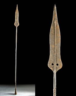 19th C. African Kuba Iron Spear Currency w/ Cowbell