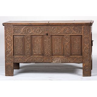 A Dutch Carved Oak Blanket Chest