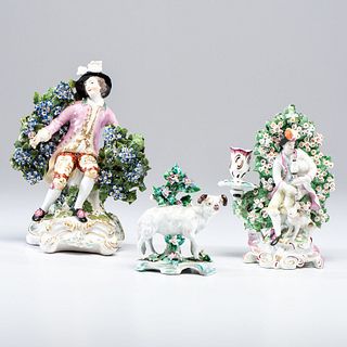 Three Derby-style Porcelain Figures