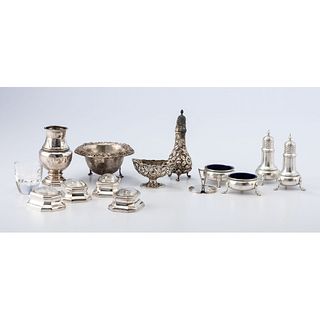 A Group of Sterling Tableware and Coin Silver Flatware
