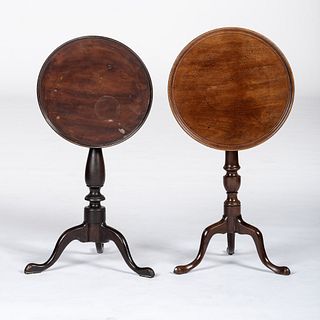 Two George III Mahogany Candle Stands