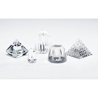 Five Crystal Paperweights