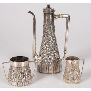 A Gorham Silver Coffee Service in the Turkish Style