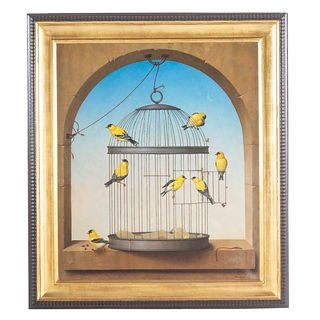 Russell W. Gordon. Caged Birds, oil on canvas