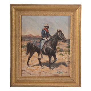 Nathaniel K. Gibbs. "Study of Horse Soldier," oil