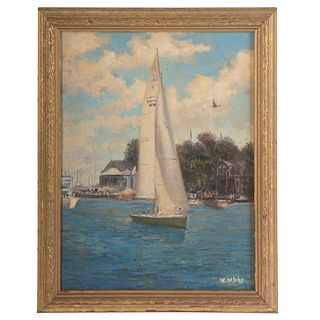 Nathaniel K. Gibbs. "Annapolis Sailboat," oil