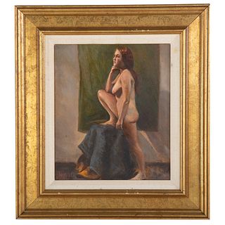 Nathaniel K. Gibbs. "Standing Nude," oil on canvas