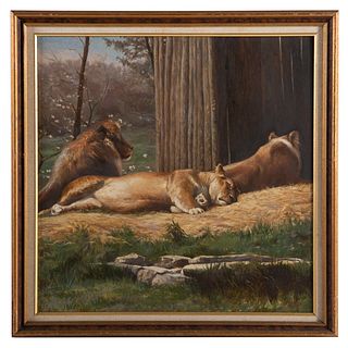 Nathaniel K. Gibbs. "Lions of Druid Hill," oil
