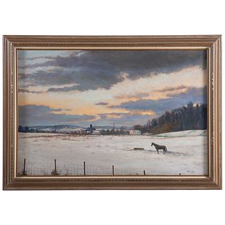 Nathaniel K. Gibbs. "Winter Daybreak," oil
