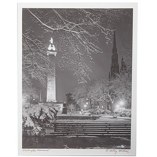 A. Aubrey Bodine. "Washington Monument-Winter"