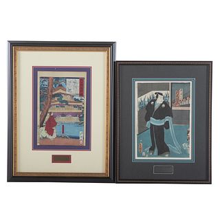 Tsukioka Yoshitoshi and Toyokuni III, Two woodblocks