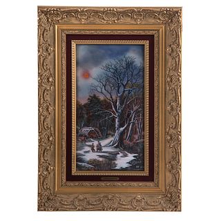 Jean-Paul Loup. "Winter Night," Limoges enamel