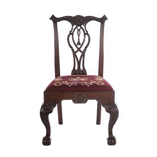 George III Elaborately Carved Mahogany Chair