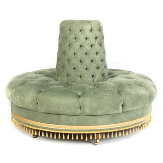 Contemporary Tufted Upholstered Circular Bench
