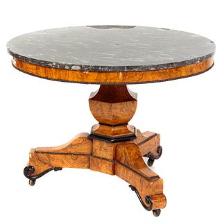 Biedermeier Round Marble Top Table