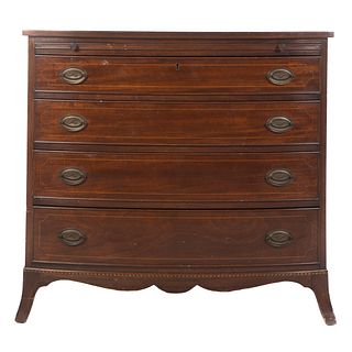 Potthast Brothers Inlaid Mahogany Bow-Front Chest