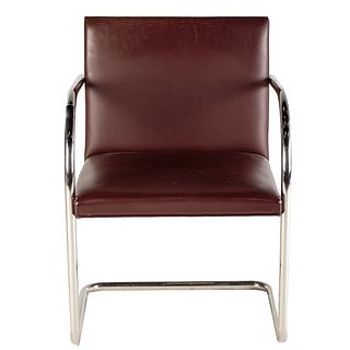 Knoll Contemporary Leather & Chrome Arm Chair