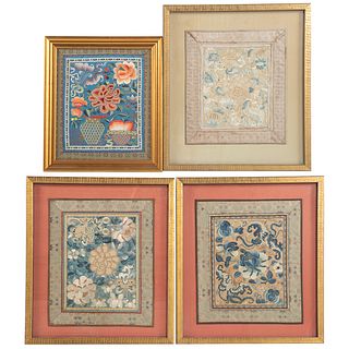 Four Chinese Silk Embroideries