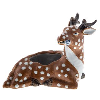 Chinese Export Porcelain Spotted Deer Brush Wash