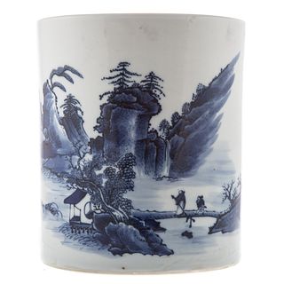 Chinese Blue/White Porcelain Brush Wash