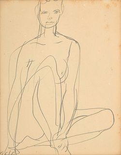 Franz Kline Double-Sided Drawing, Figure Study