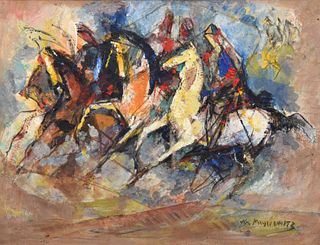William Meyerowitz Painting, Horse Racing