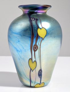 Lundberg Studios Iridescent Heart Vase