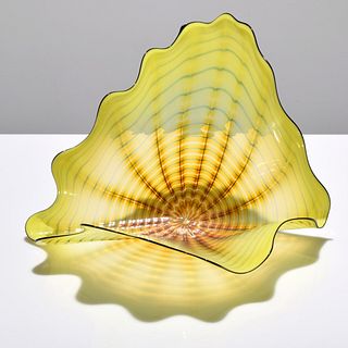 Dale Chihuly Yellow Seaform Basket
