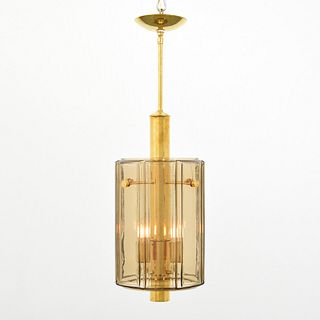3 Large Brass Pendant Lights, Manner of Fontana Arte