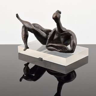 Doris Caesar Bronze Sculpture, Reclining Female Nude