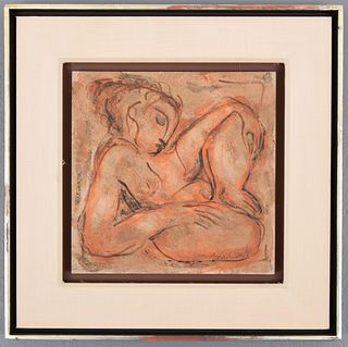 Jose de Creeft Figural Painting, Female Nude