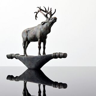 Ann McCoy Bronze Reindeer Sculpture