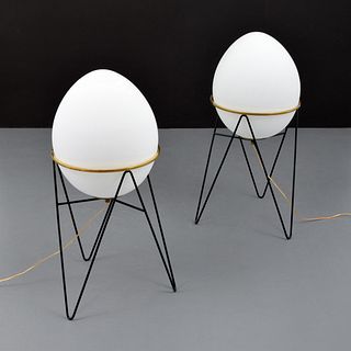 Pair of Stilnovo Egg Floor Lamps