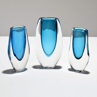 3 Jesse Reece Sommerso Vases