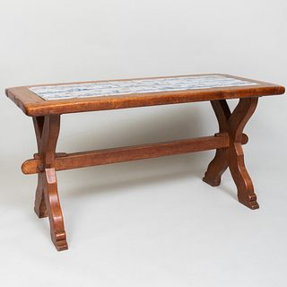 Dutch Oak and Tile Inlaid Center Table