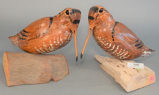 Pair of Lance Lichtensteiger Carved and Painted Shoreline Birds
each signed on the edge
height 7 1/4 inches, width 9 1/2 inches
Provenance: The Estate