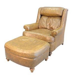 Heritage Leather Easy Chair and Ottoman
height 35 inches, width 34 inches