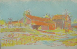 Wolf Kahn (American, 1927 - 2020)
"Red Barn, 1978"
lithograph in colors on paper
signed, dated and editioned 56/150 in pencil along the lower edge
sig