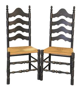 Set of Eight Ladderback Side Chairs
height 45 inches
Provenance: The Estate of Diana Atwood Johnson