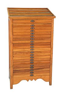 Printers Cabinet
21 drawers
height 55 inches, width 31 inches
Provenance: The Estate of Diana Atwood Johnson